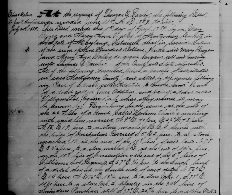 first page of deed